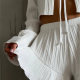 Temperament cardigan + shorts white home style two-piece set