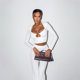 Navel-baring long-sleeved top high-waisted slim-fitting flared trousers