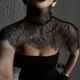 Elegant hot girl's black blouse and tube top dress