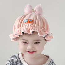 Baby hat autumn winter new princess Butterfly knot female baby fisherman hat cute newborn baby girl basin cap