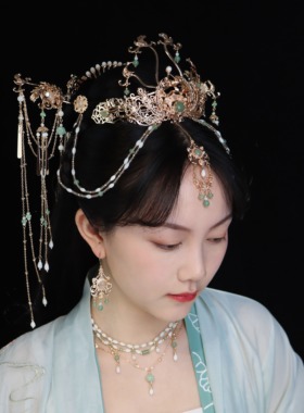 羽钿坊东陵玉天然石多层璎珞项链