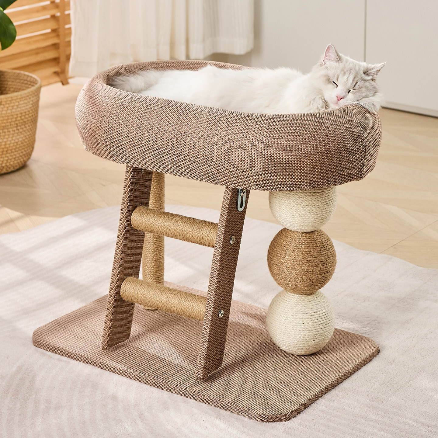 猫窝猫爬架一体剑麻柱小型猫抓板不占地四季通用猫抓柱幼猫咪玩具,淘宝优惠券,粉丝福利购,淘宝优惠卷