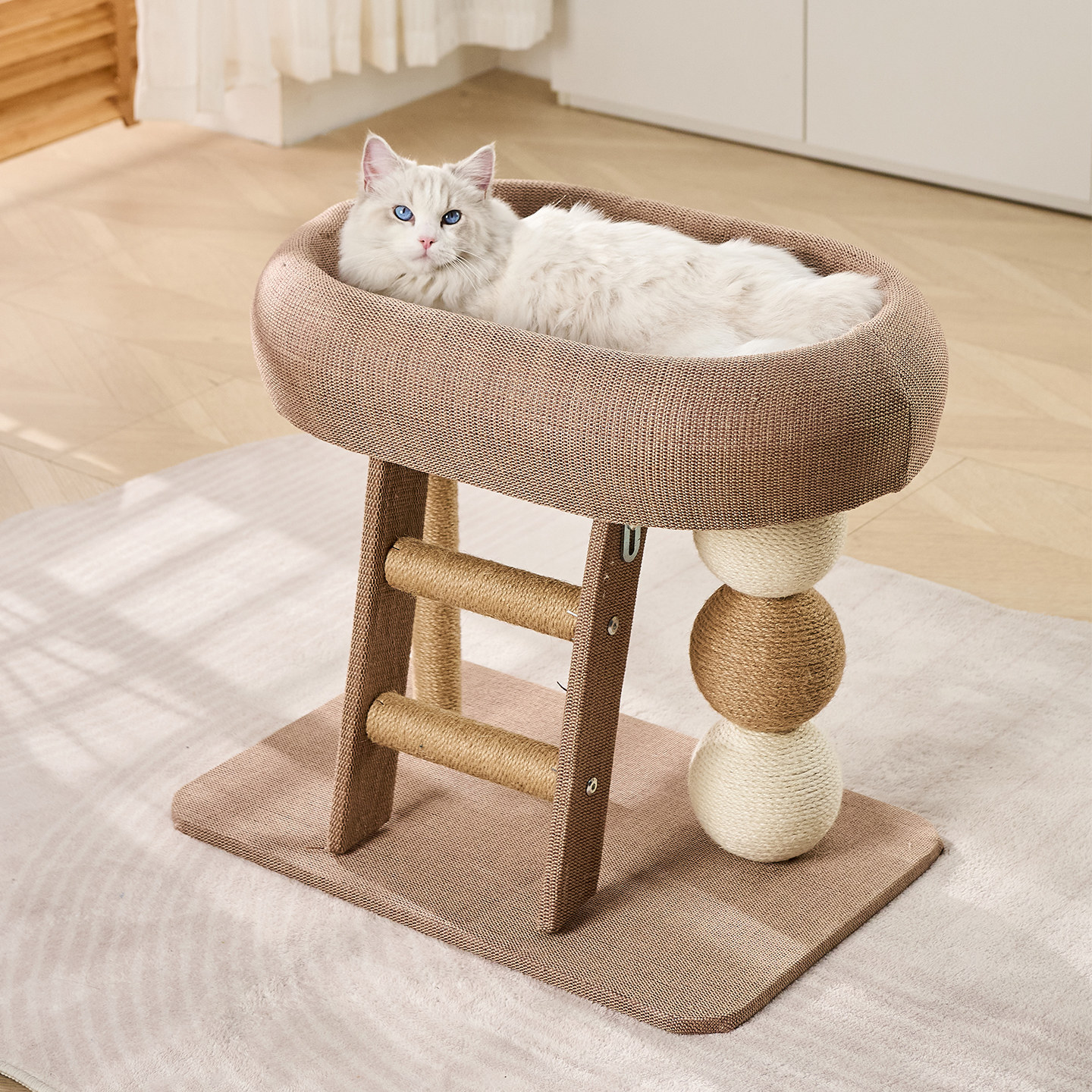 猫窝猫爬架一体剑麻柱小型猫抓板不占地四季通用猫抓柱幼猫咪玩具,淘宝优惠券,粉丝福利购,淘宝优惠卷