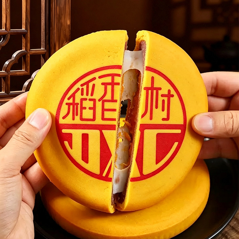 稻香村团圆大月饼礼盒+礼袋装500g