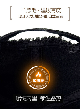 阿萝璃加绒加厚羊羔毛高端棒球帽