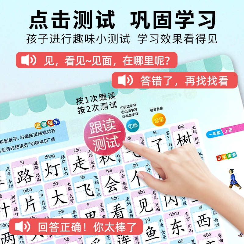 会说话的识字大王3600字书手指点读发声书儿童早教有声书幼儿认字神器学前幼儿园宝宝学汉字认知启蒙趣味3000-图2