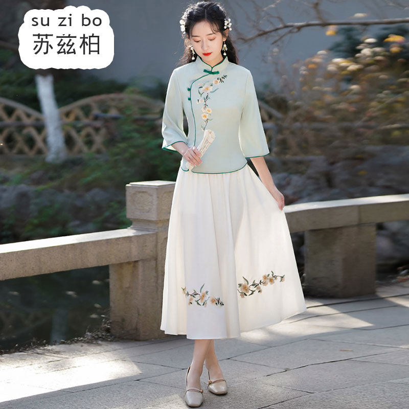 春夏汉服中国风改良中式立领上衣 苏兹柏上衣