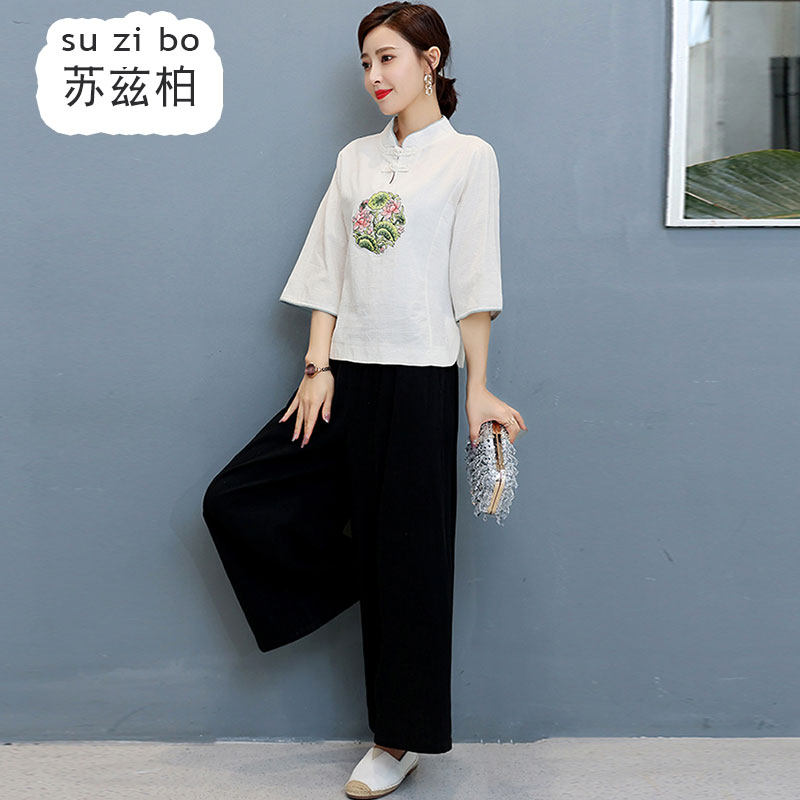 民国复古风唐装茶艺服禅修禅意汉服 苏兹柏上衣