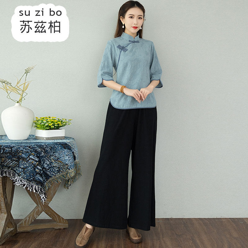 民国风唐装复古汉服中国风工作服 苏兹柏上衣