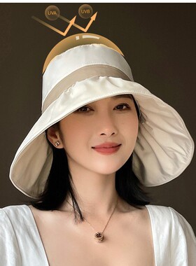韩版彩胶渔夫帽夏季户外遮阳帽防晒新款显脸小出游防紫外线大檐