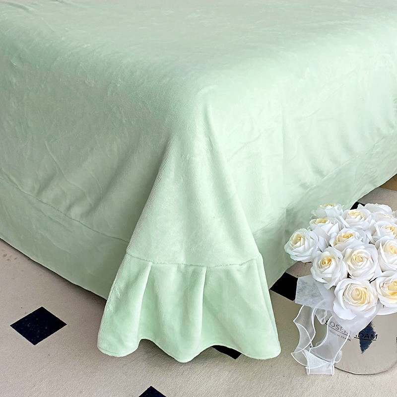 冬季公主风牛奶绒四件套双面加厚加绒珊瑚法兰绒花边刺绣被套床单,淘宝优惠券,粉丝福利购,淘宝优惠卷