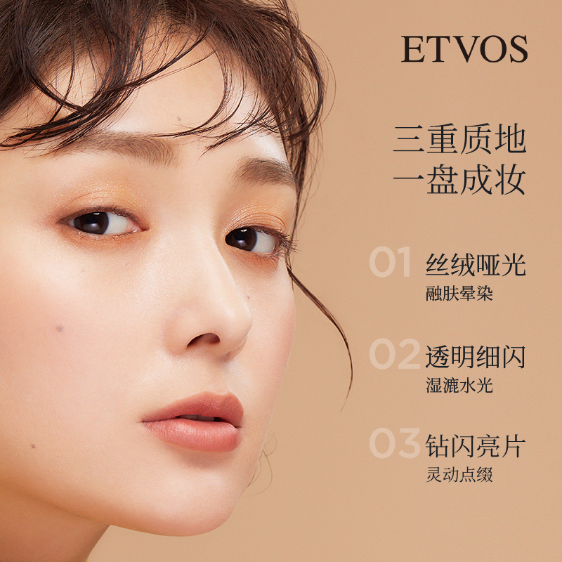 ETVOS 矿物持久四色眼影显色持久防水防汗日常日杂裸妆