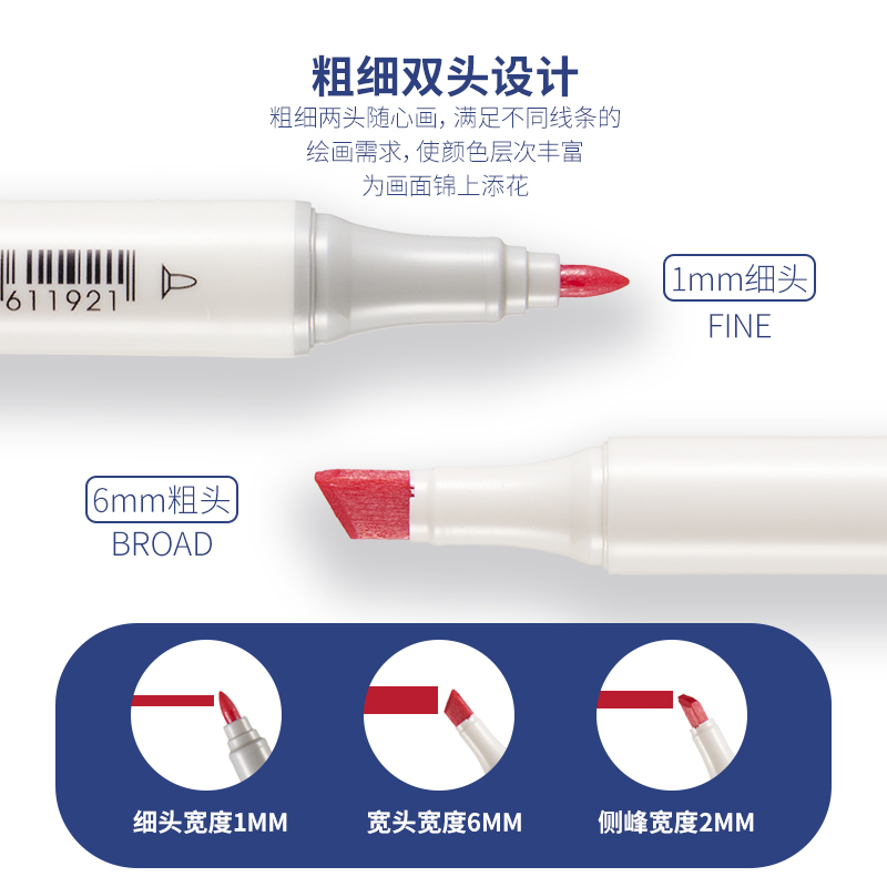 法卡勒马克笔二代套装60色72色FINECOLOUR 2代动漫手绘设计160色全套双头酒精油性学生绘画速干马克笔48色-图1