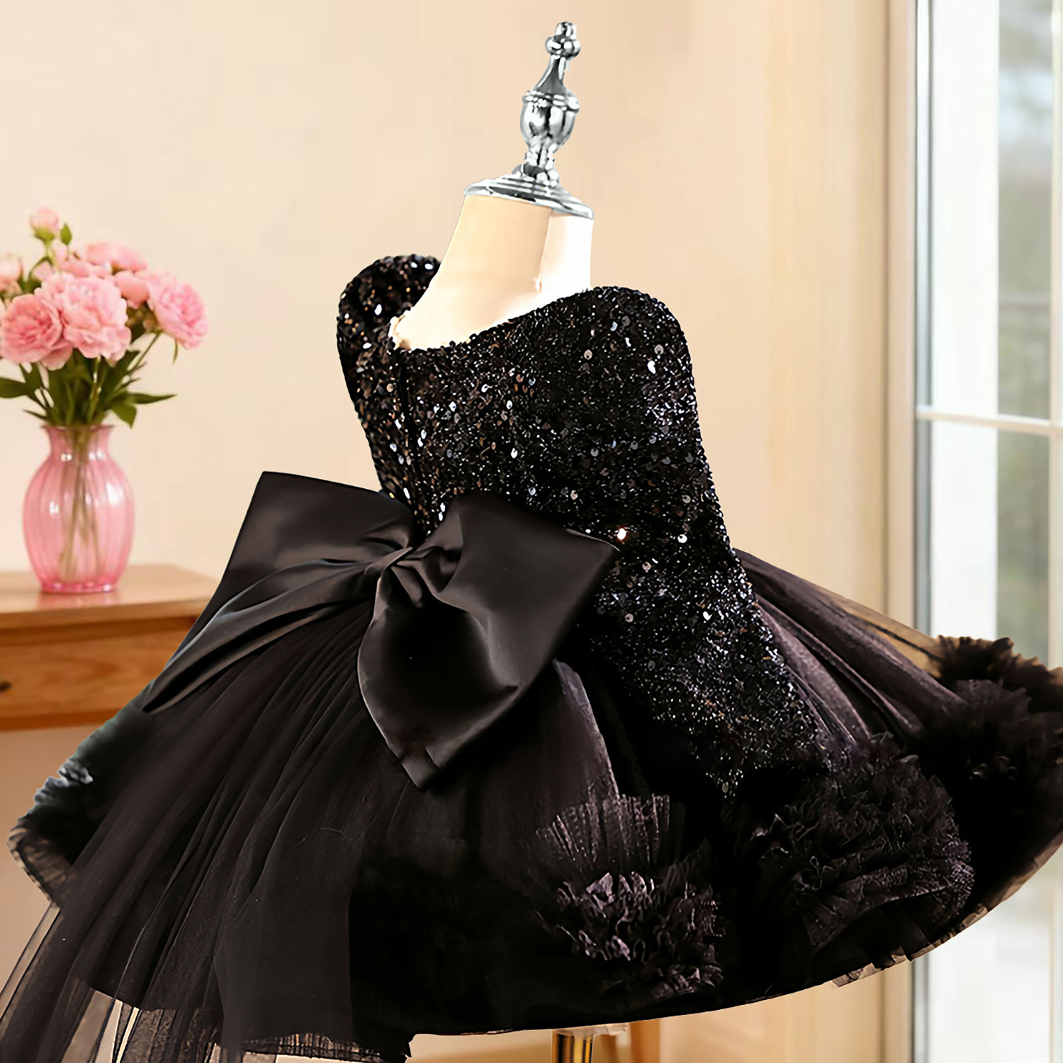 儿童晚礼服女童轻奢小众高端主持人女孩生日公主裙钢琴演奏演出服,淘宝优惠券,粉丝福利购,淘宝优惠卷