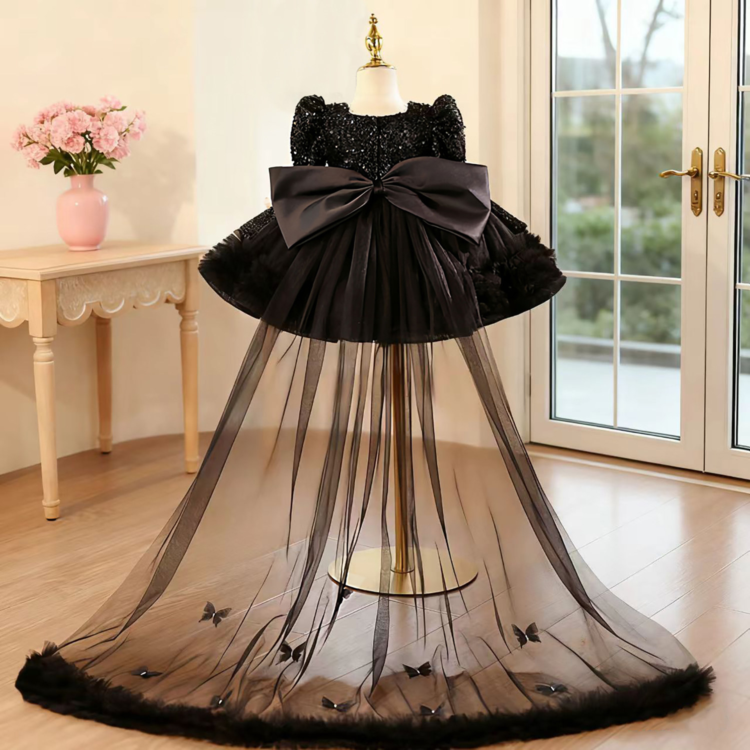 儿童晚礼服女童轻奢小众高端主持人女孩生日公主裙钢琴演奏演出服,淘宝优惠券,粉丝福利购,淘宝优惠卷