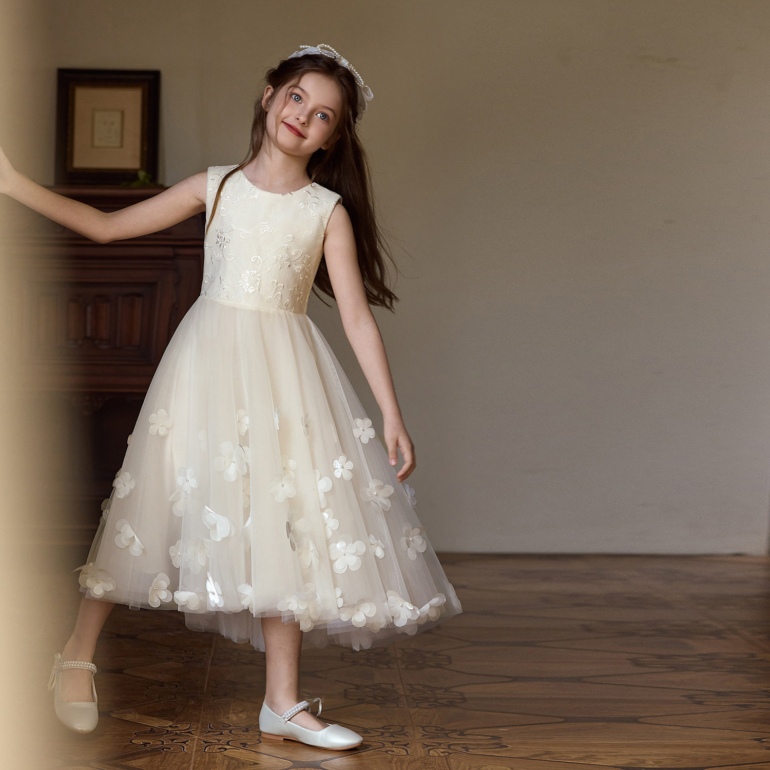 女童礼服高端轻奢小众女孩生日公主裙儿童主持人钢琴演出服,淘宝优惠券,粉丝福利购,淘宝优惠卷