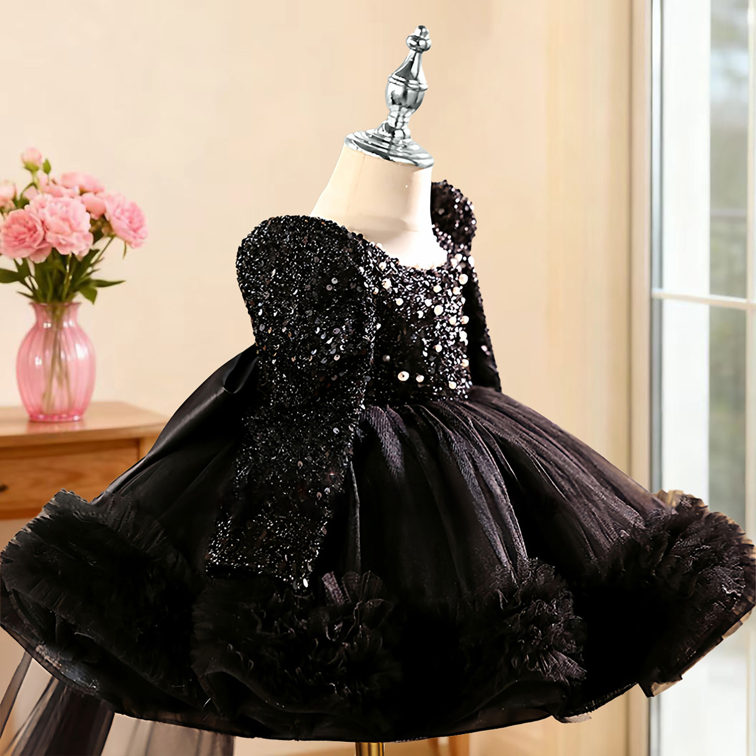 儿童晚礼服女童轻奢小众高端主持人女孩生日公主裙钢琴演奏演出服,淘宝优惠券,粉丝福利购,淘宝优惠卷