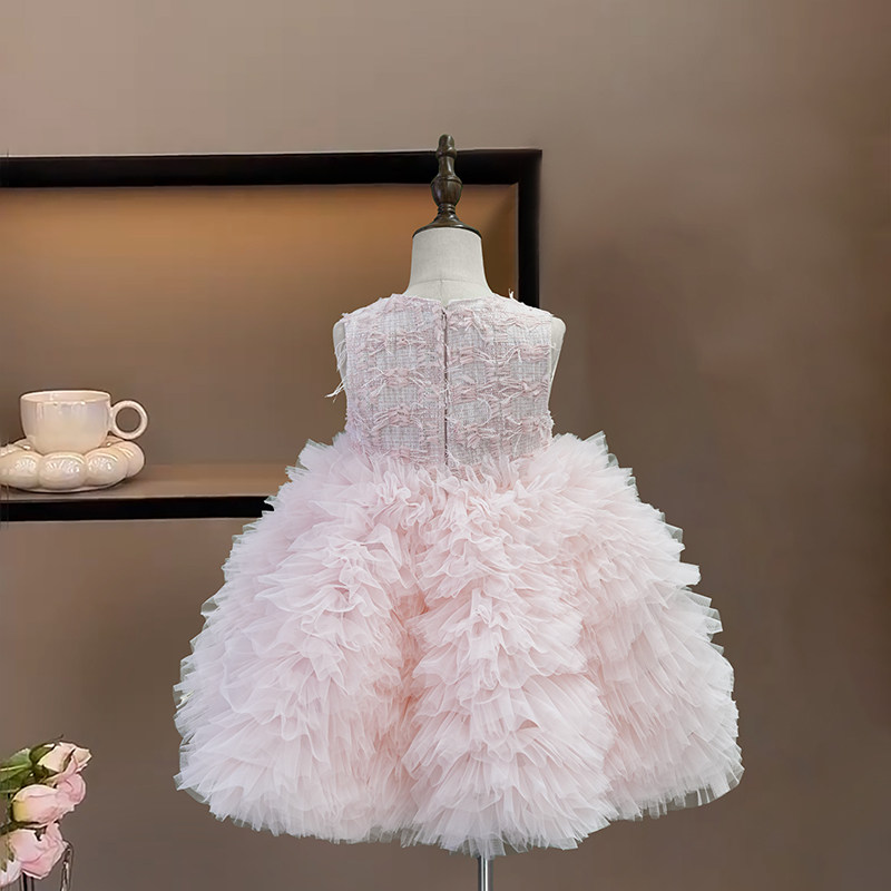 女童连衣裙2025秋冬新款小女孩生日公主裙洋气儿童粉色礼服蓬蓬裙,淘宝优惠券,粉丝福利购,淘宝优惠卷
