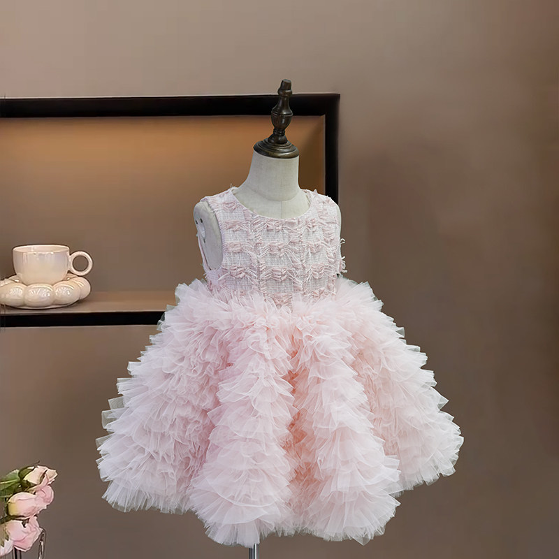 女童连衣裙2025秋冬新款小女孩生日公主裙洋气儿童粉色礼服蓬蓬裙,淘宝优惠券,粉丝福利购,淘宝优惠卷