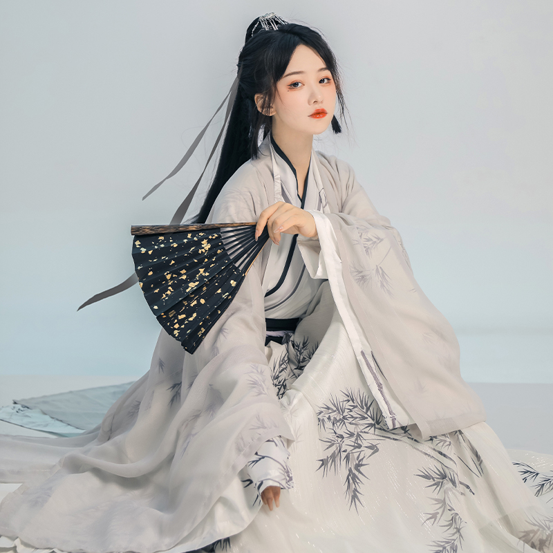 宋制原创交领男女款齐腰魏晋风汉服 蝉佩汉服