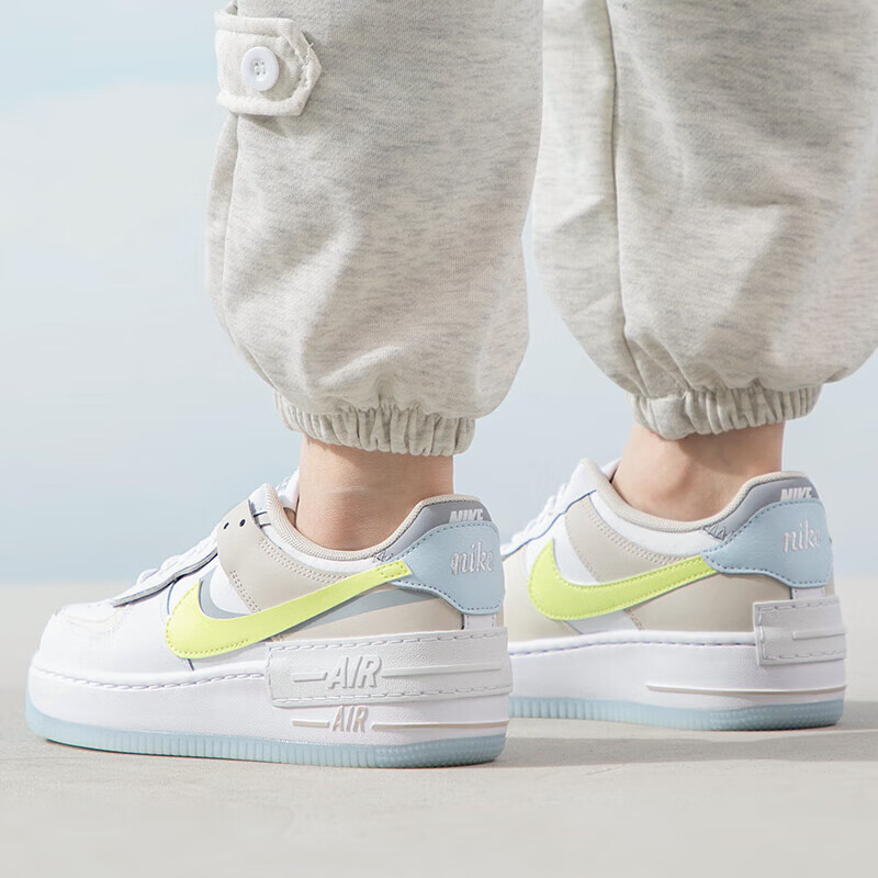 耐克女鞋Nike Air Force 1 AF1马卡龙白绿空军一号板鞋FB7582-100-图1