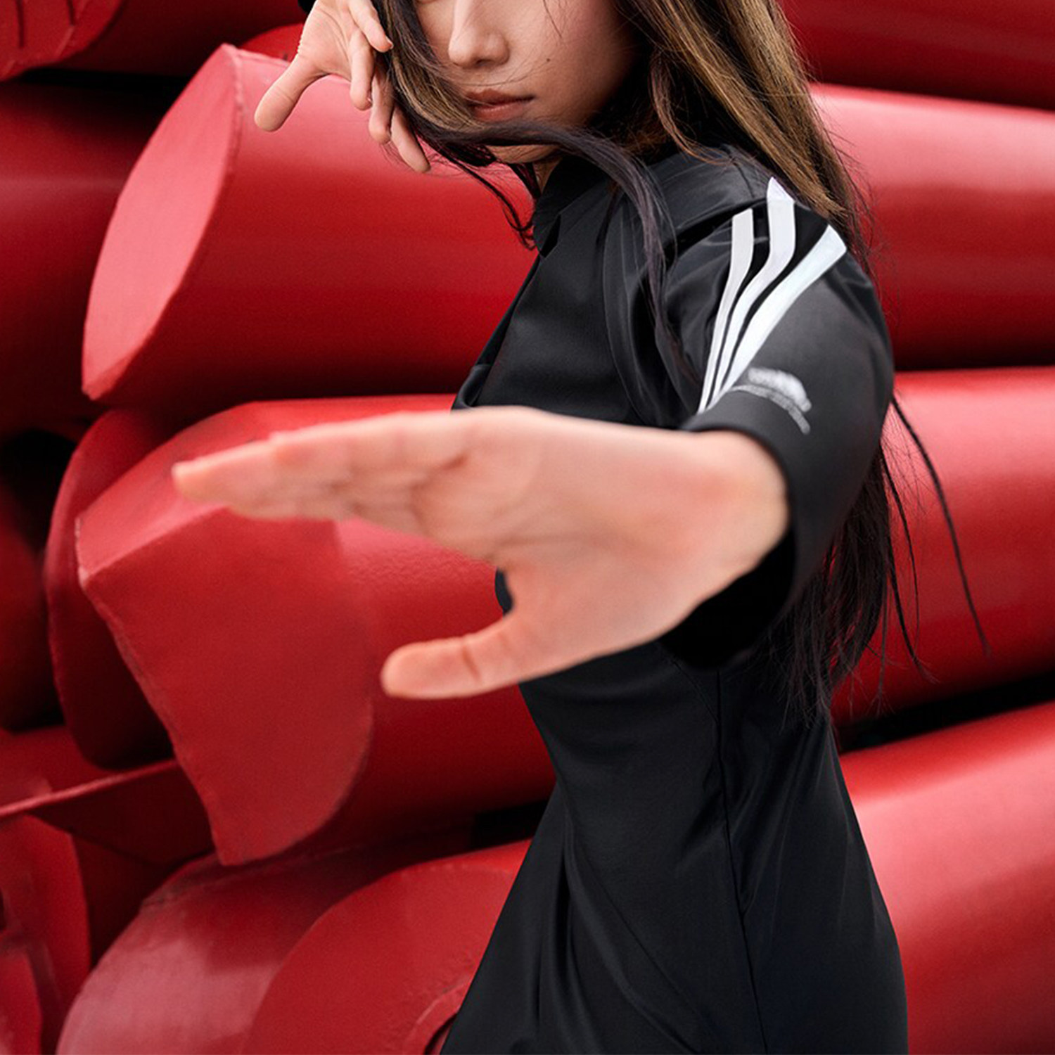 Adidas阿迪达斯正品W SGY DRESS女士侧开叉优雅长袖连衣裙JF6666,淘宝优惠券,粉丝福利购,淘宝优惠卷