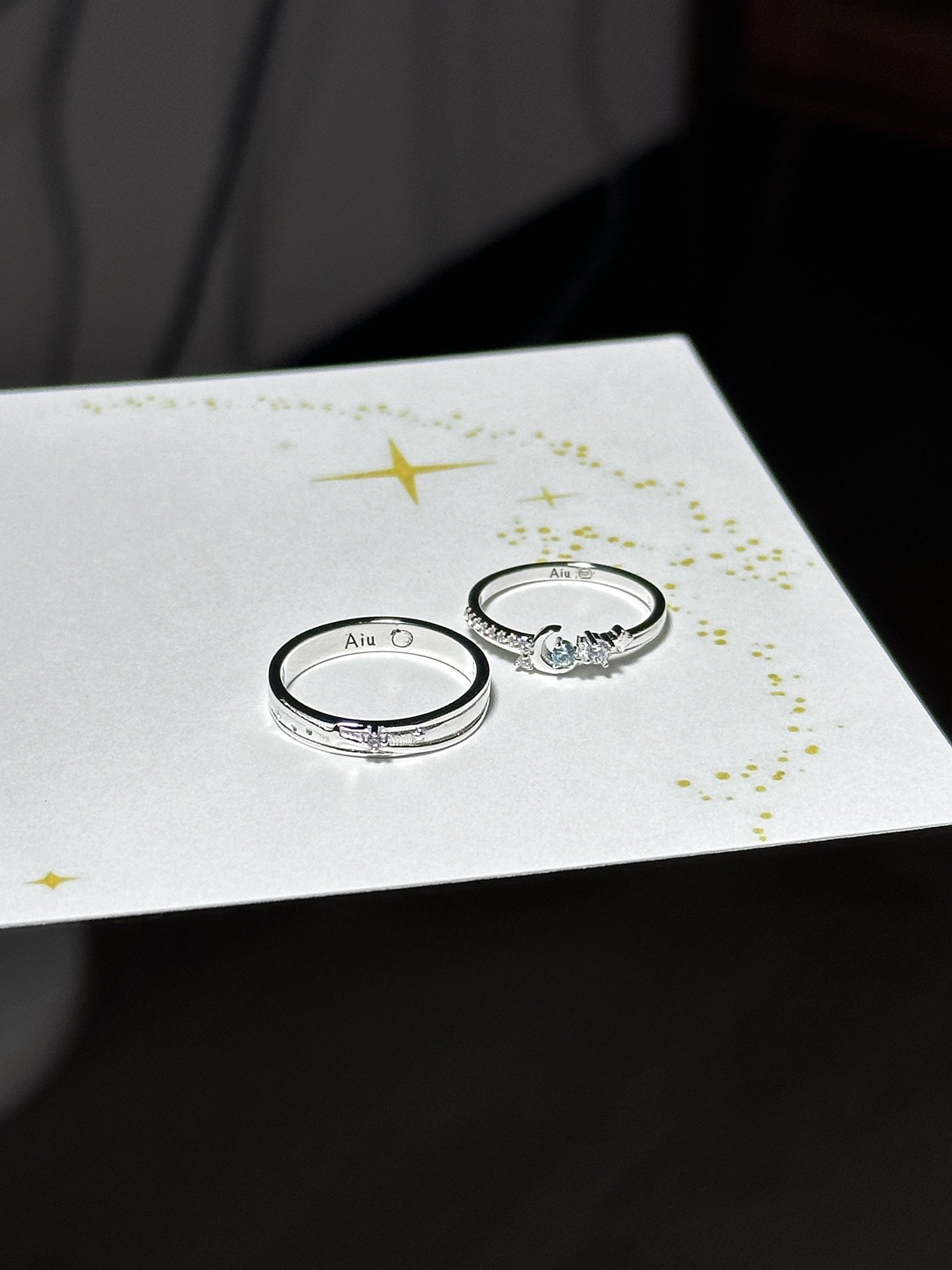 Bell定制/星月相伴情侣对戒s925纯闭口指环纪念日礼物送女友,淘宝优惠券,粉丝福利购,淘宝优惠卷