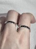 Bell customized/diamond-free version of the Galaxy Little Fish pair ring s925 sterling silver closed ring anniversary gift for girlfriend