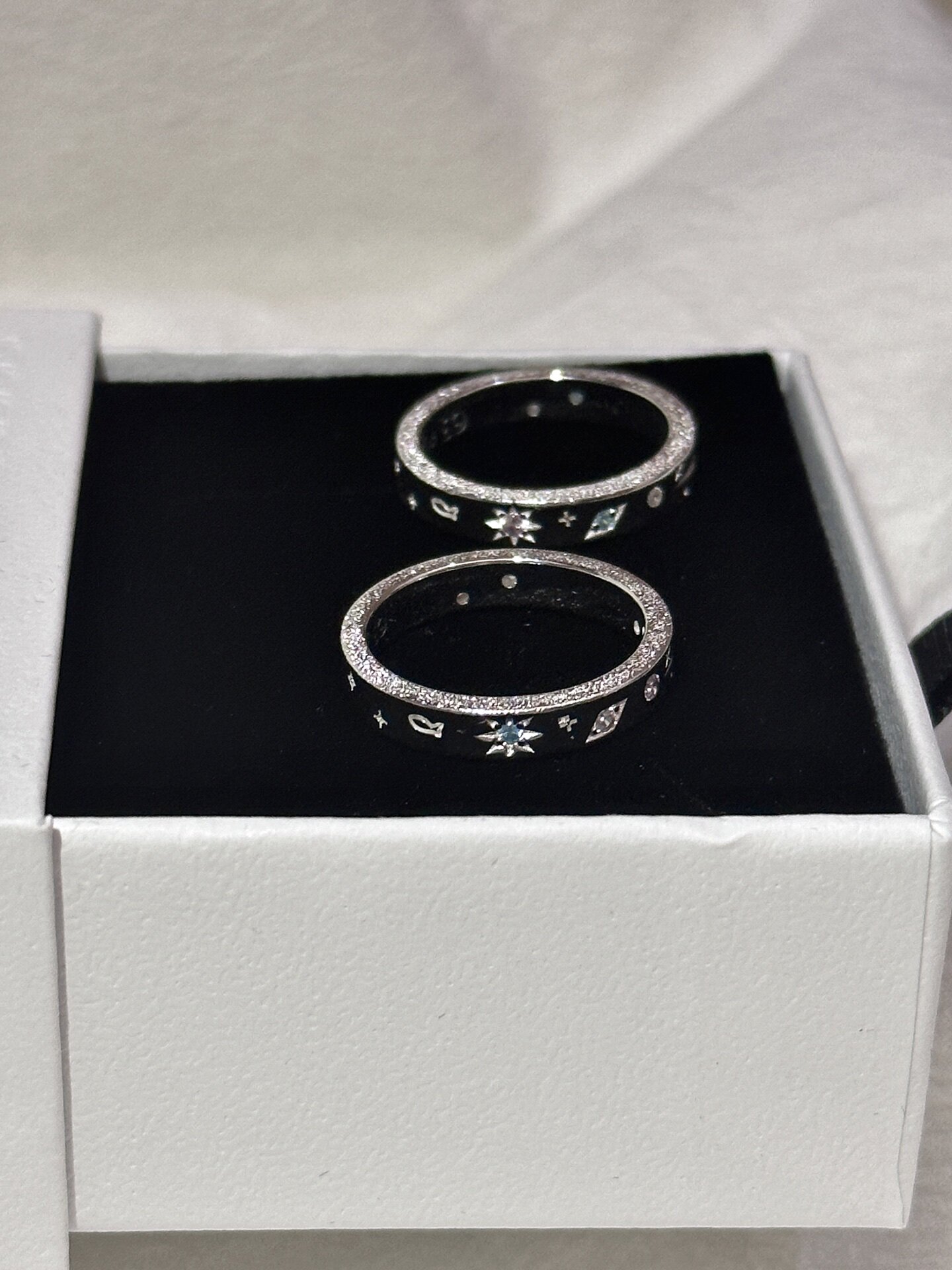 Bell custom/fish to star couple ring s925 sterling silver closed ring anniversary gift for girlfriend