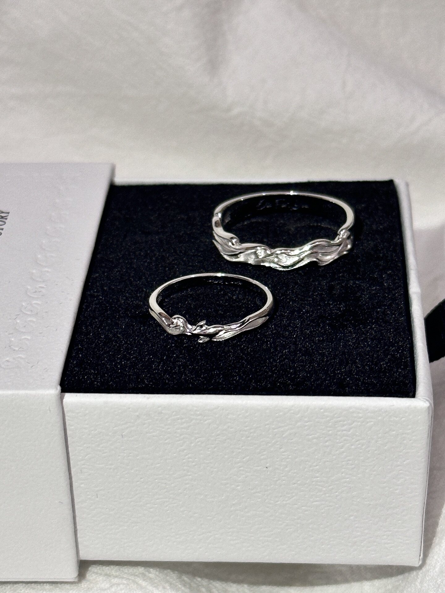 Bell Customized/Xinhe Couple Ring S925 Sterling Silver Closed Ring Anniversary Gift for Girlfriend