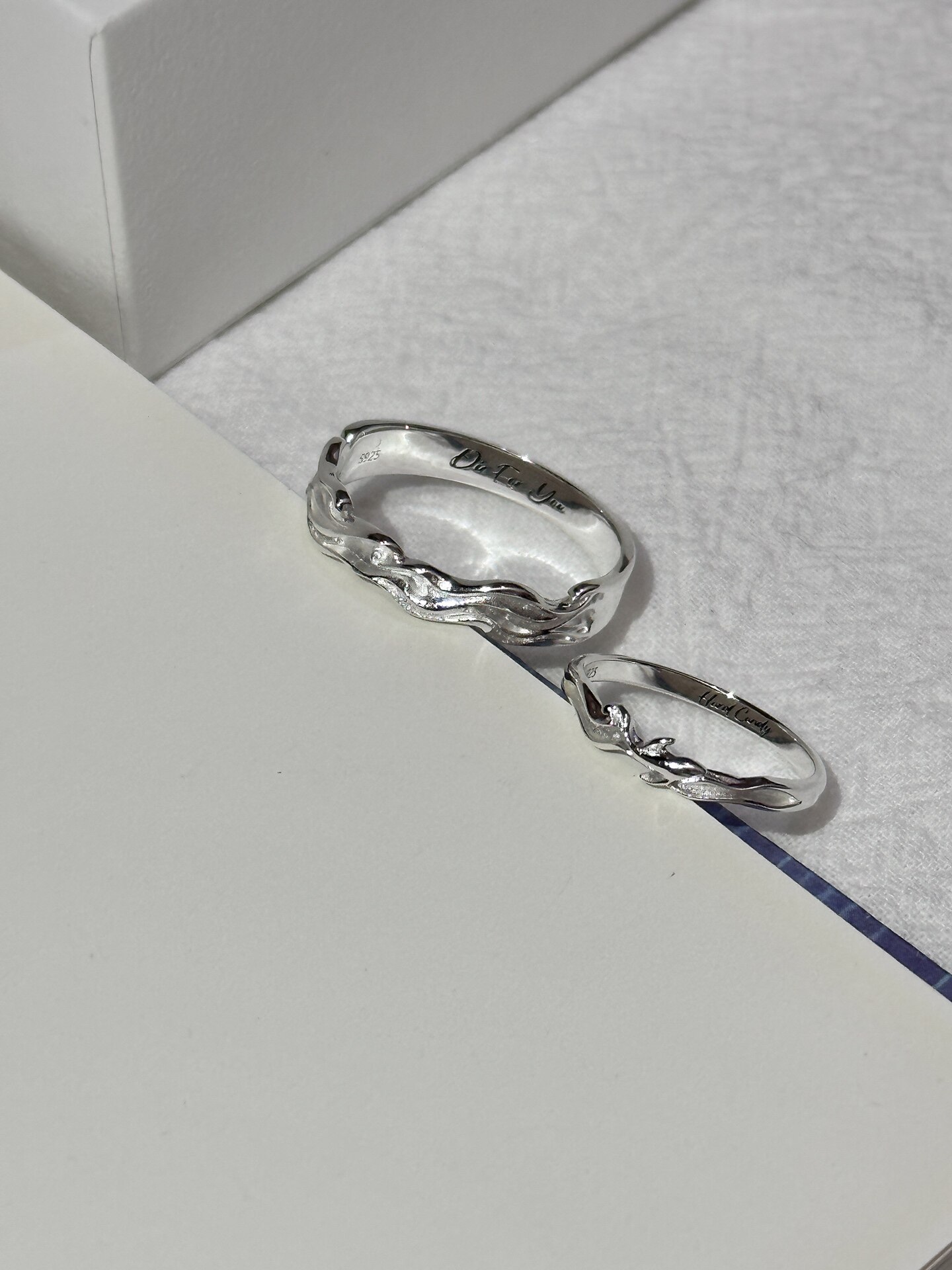 Bell Customized/Xinhe Couple Ring S925 Sterling Silver Closed Ring Anniversary Gift for Girlfriend