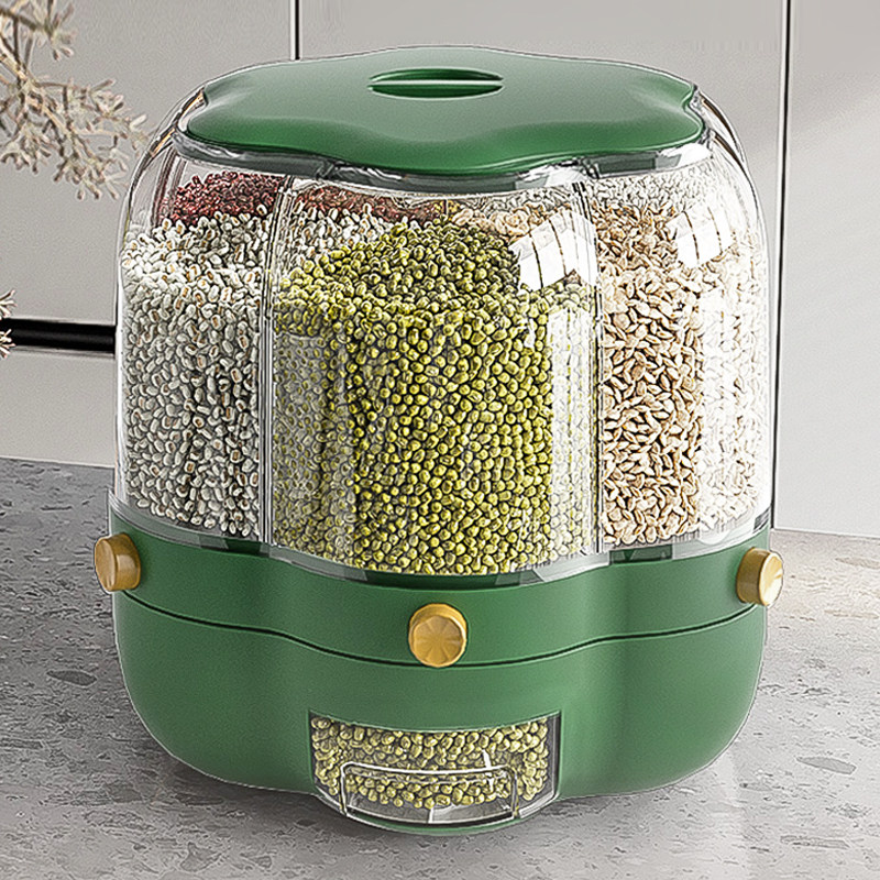 可旋转五谷杂粮收纳盒分格装米桶家用防虫防潮密封储米箱分隔米缸,淘宝优惠券,粉丝福利购,淘宝优惠卷