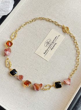 海螺贝水晶项链手链套18K真金链