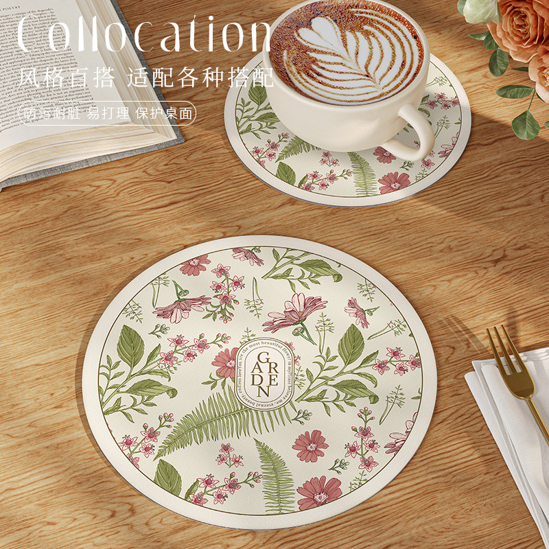 美式复古圆形杯垫吸水速干轻奢高级感硅藻泥茶杯垫隔热防烫碗盘垫,淘宝优惠券,粉丝福利购,淘宝优惠卷