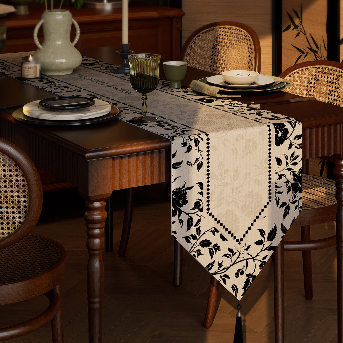 中古风桌旗法式复古轻奢高端餐桌旗布长条茶几桌布电视柜边柜盖布,淘宝优惠券,粉丝福利购,淘宝优惠卷