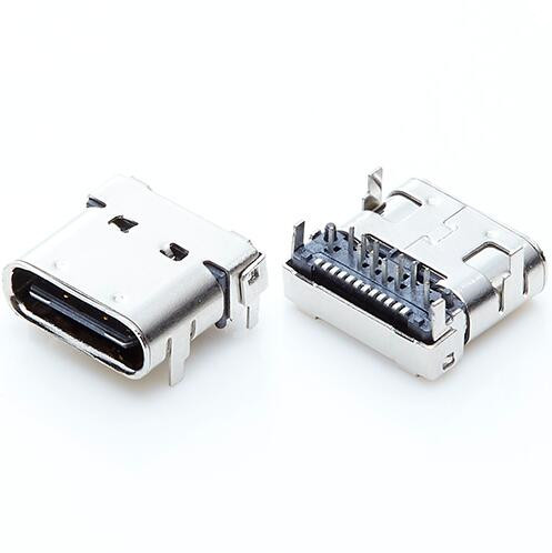 USB3.1typec母座24PIN连接器接口板上c口24P前插后贴母头连接器 - 图3