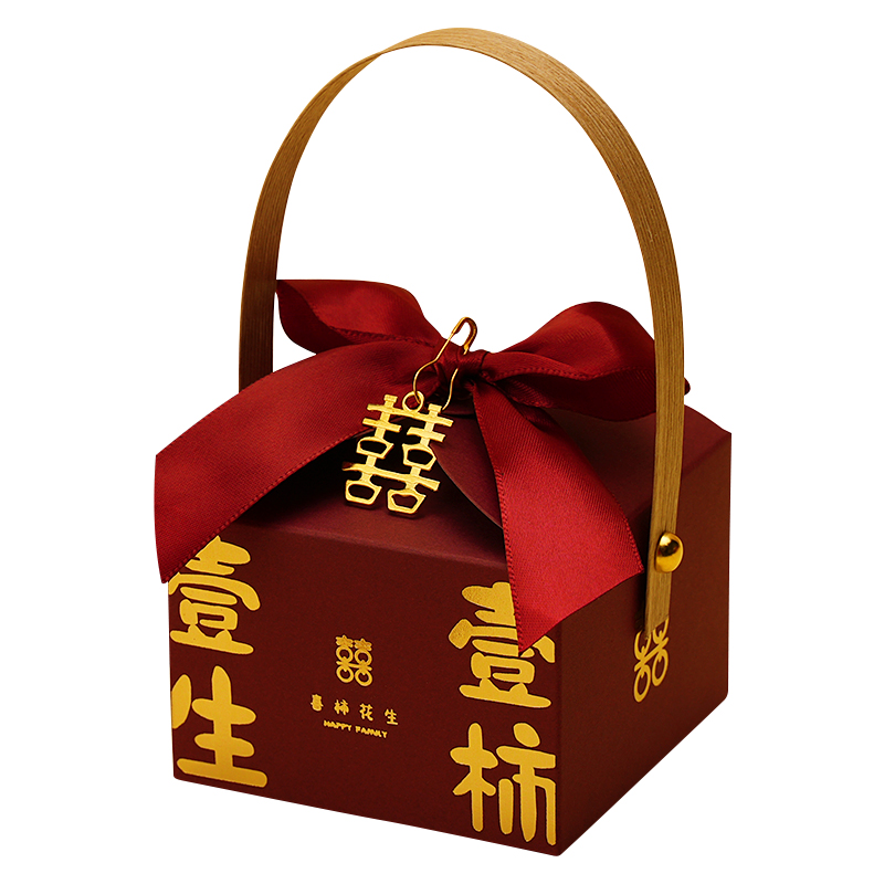 中式手提结婚喜糖盒子新款包装盒婚礼回礼喜糖袋高级中国风喜糖盒-图3