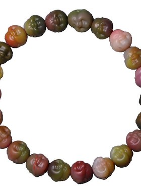 天然老矿满肉精雕盐源玛瑙佛头手链果冻色K玛瑙礼物女水晶饰品手