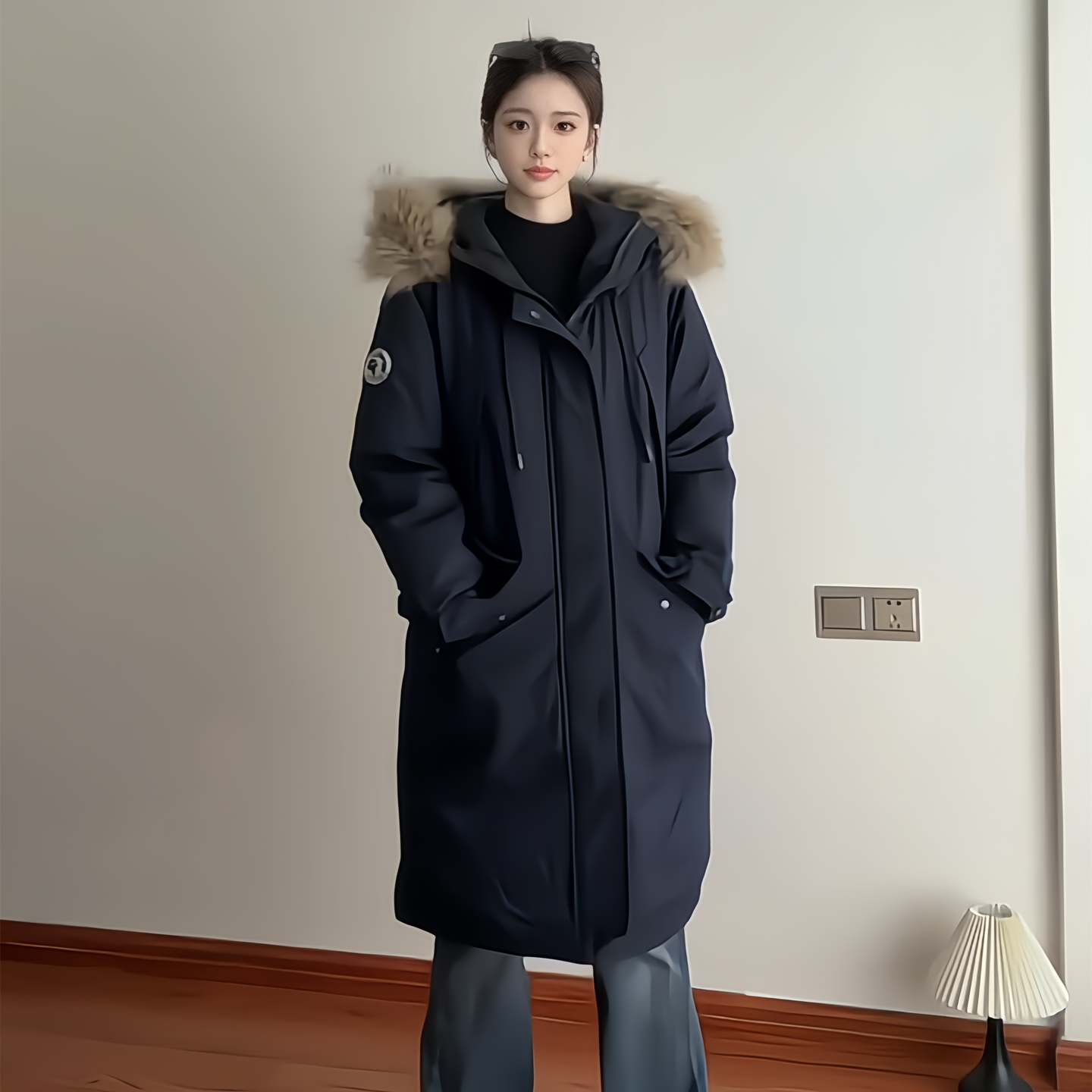 韩系学院风工装派克大毛领羽绒棉袄女冬2025年巨好看超火棉服外套,淘宝优惠券,粉丝福利购,淘宝优惠卷