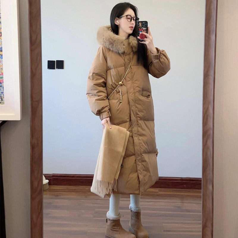 韩国高级感大毛领连帽羽绒棉服女2025冬季新款长款过膝加厚面包服,淘宝优惠券,粉丝福利购,淘宝优惠卷