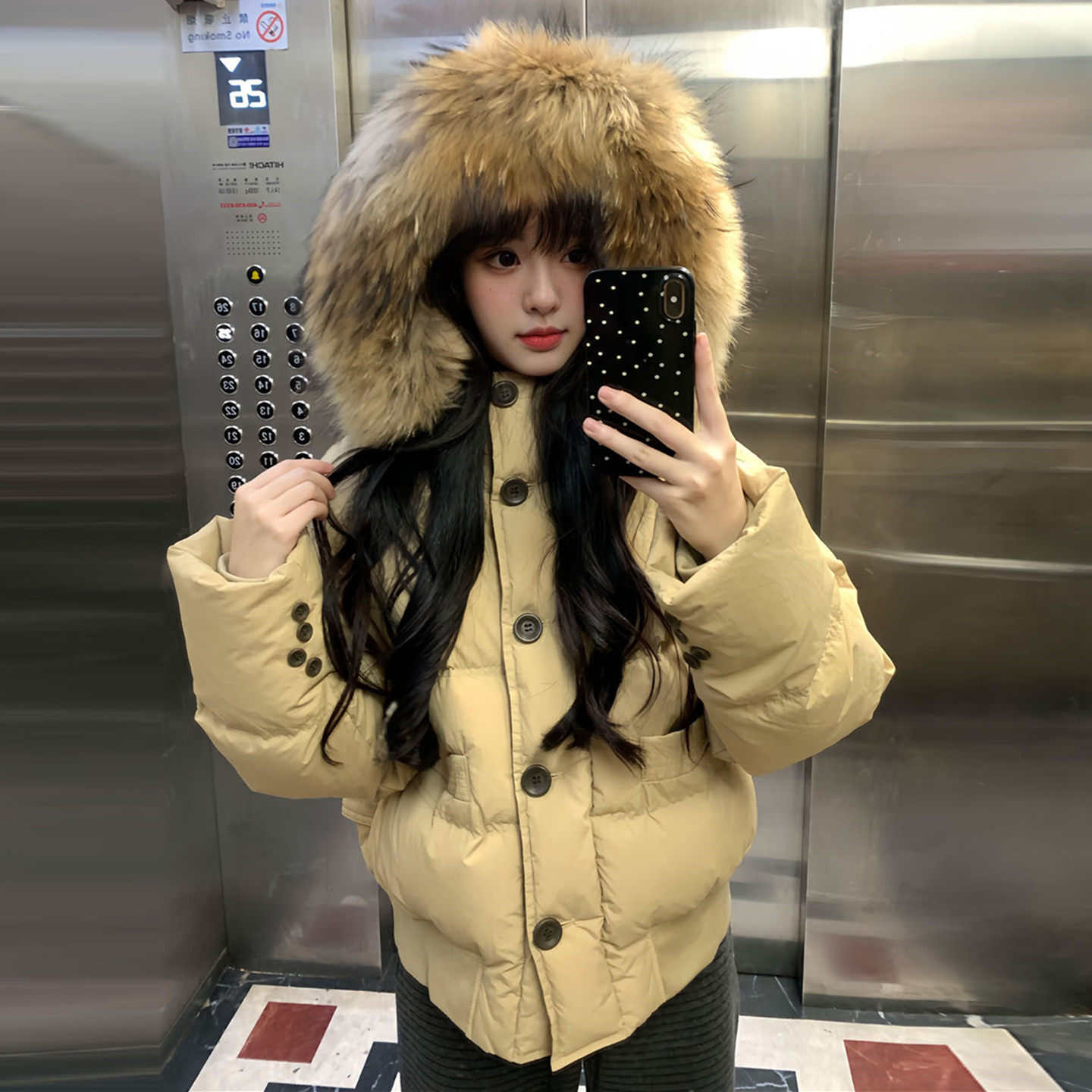 韩国高级感大毛领连帽短款羽绒棉袄女冬2025巨好看超火小个子棉服,淘宝优惠券,粉丝福利购,淘宝优惠卷