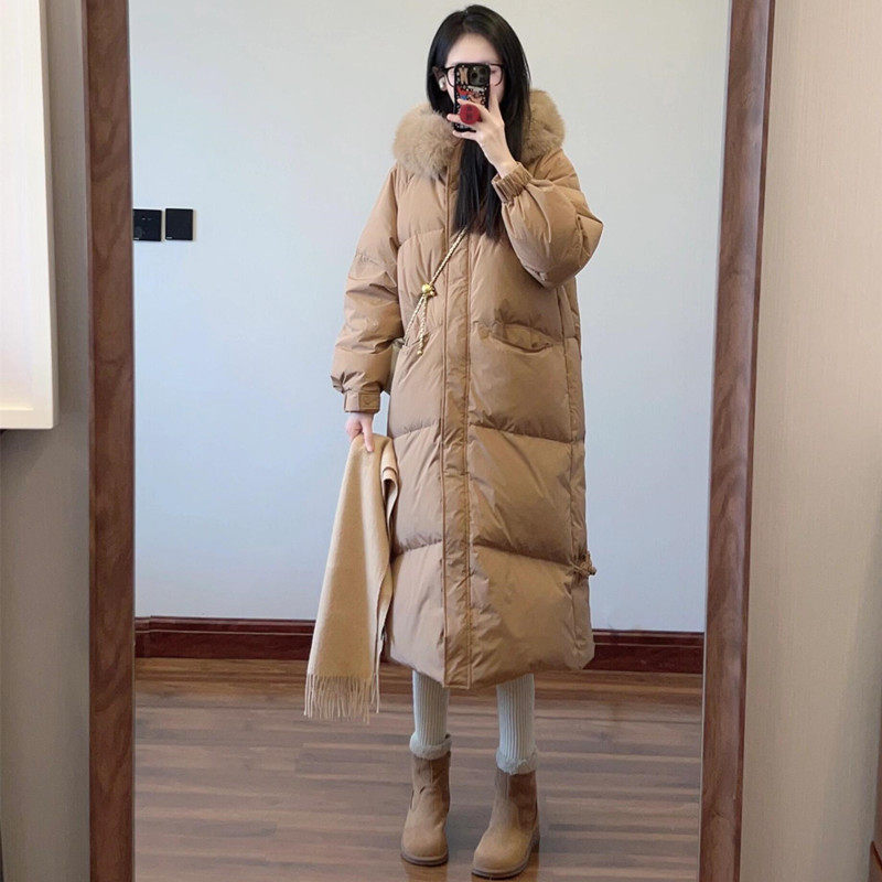 韩国高级感大毛领连帽羽绒棉服女2025冬季新款长款过膝加厚面包服,淘宝优惠券,粉丝福利购,淘宝优惠卷