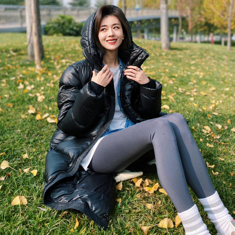 亮面长款黑色羽绒棉袄棉服女加厚2025年冬季新款修身保暖洋气棉衣,淘宝优惠券,粉丝福利购,淘宝优惠卷