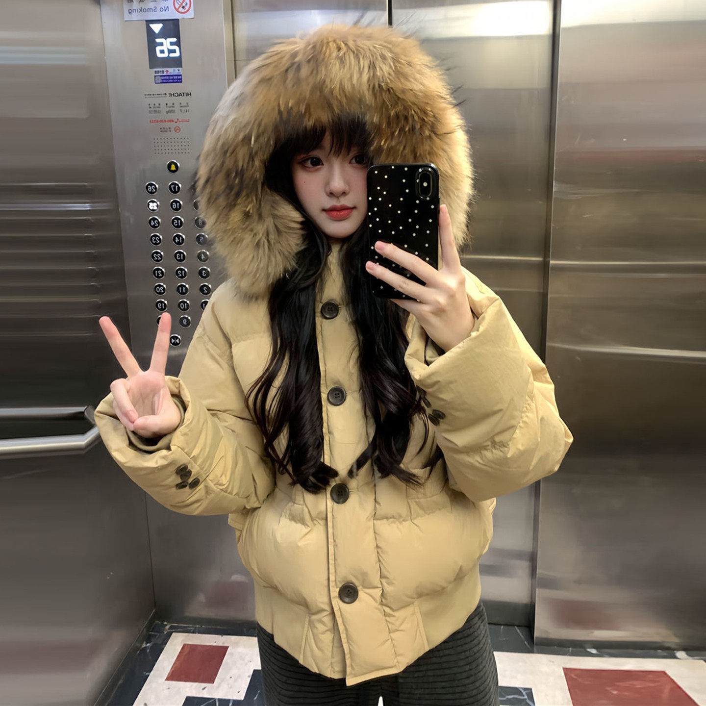 韩国高级感大毛领连帽短款羽绒棉袄女冬2025巨好看超火小个子棉服,淘宝优惠券,粉丝福利购,淘宝优惠卷