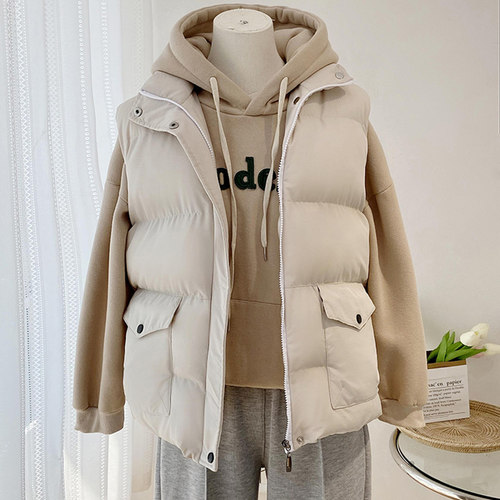 2025冬新款羽绒棉马甲女短款坎肩背心外套面包服棉马夹袄韩版休闲 - 图0