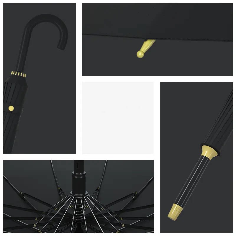 结婚用红伞一对16骨自动雨伞长杆大号直杆双人伞长柄伞定制logo