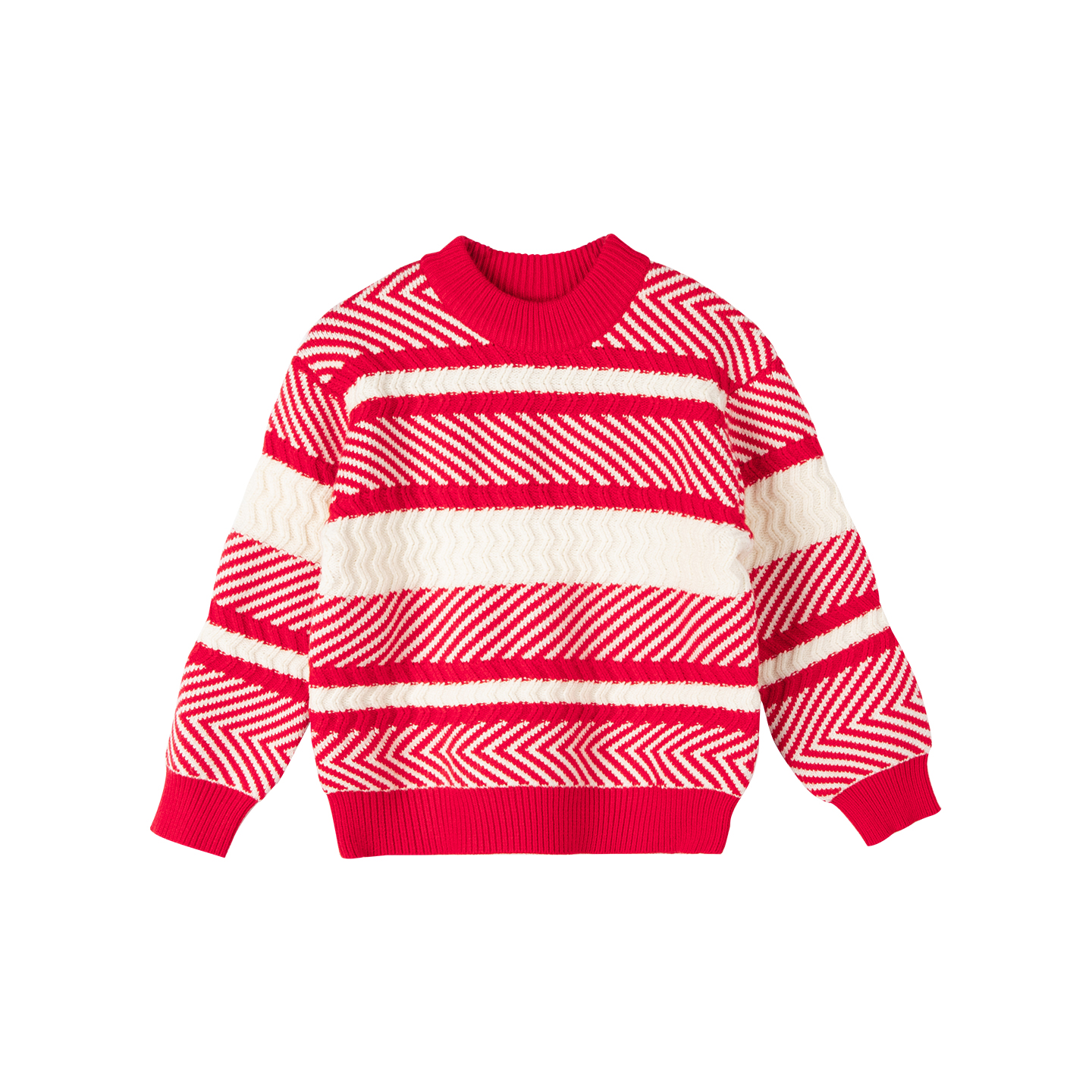 青蛙王子童装男小童立领毛衫条纹保暖冬季时尚毛衣舒适软糯针织衫 - 图1