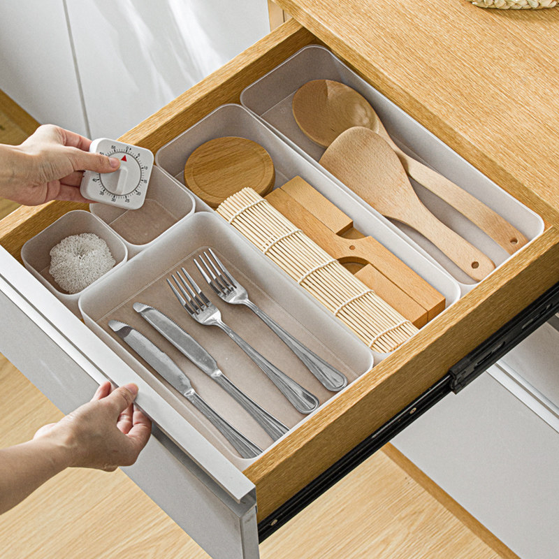 PP5抽屉收纳盒内置橱柜化妆品餐具分隔板厨房抽屉分格分隔整理盒,淘宝优惠券,粉丝福利购,淘宝优惠卷