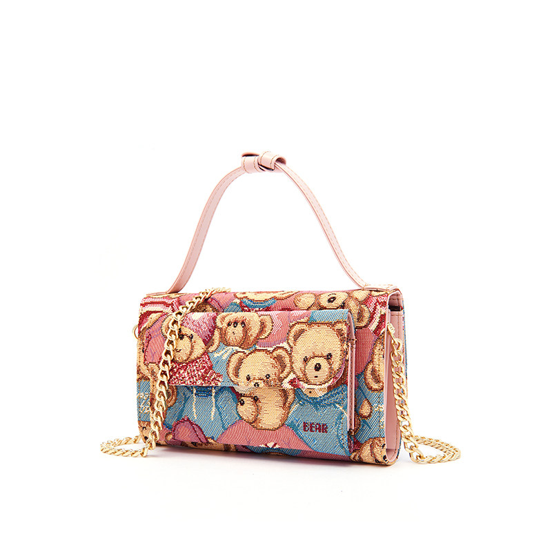小熊依恋单肩女时尚百搭长款斜挎包 pjev女士包袋