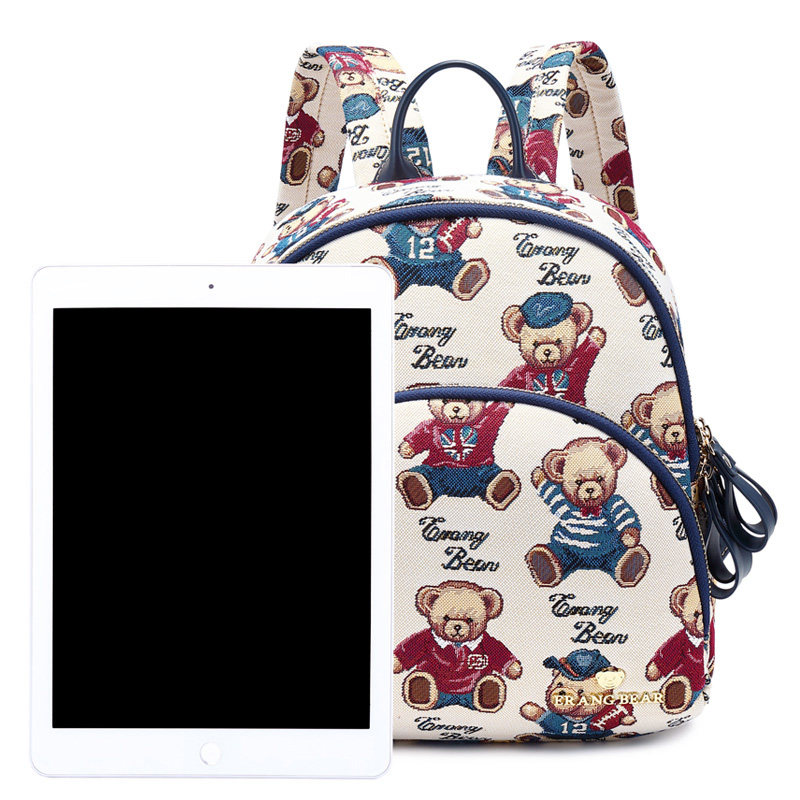 小熊依恋女2019新款时尚潮牌双肩包 pjev双肩背包